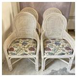 Vintage Pencil Reed & Caned Back Dining Chairs