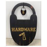 Large 3 FT Decorative Lock & Key Wood Plank Sign
