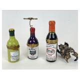 Limoges Peint Main Wine Bottle Trinket Boxes
