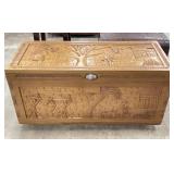 Carved African Style Wood Trunk
