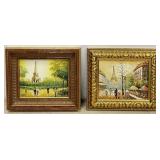 Framed Oil on Canvas Paintings of Paris