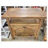 Rustic Solid Oak Drop Door Confiturier Cabinet