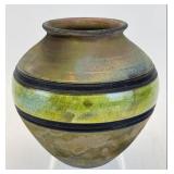 John Okson Melkonian Raku Pottery Vase - Signed &