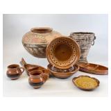 Vintage Mexican Redware Olla Pot & More