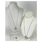 Sterling Chains & Heart Pendants