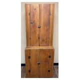 Primitive Knotty Pine Jelly Cupboard Cabinet