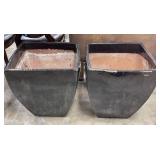 Glossy Glazed Ceramic Bowed Square Planters
