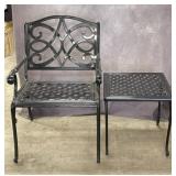 Cast Aluminum Patio Chair & Table