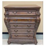 Benjara Venta Traditional Style 5 Drawer Chest