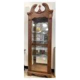 6.5 FT Ornate Carved Wood Lighted Display Cabinet