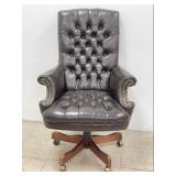 Leather Style Tufted Office Chair on Casters