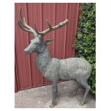 6 FT Patinated Bronze Deer Statue