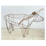 Metal Wire Longhorn Sculpture