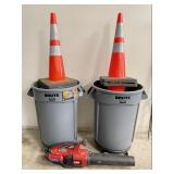 Brute 32 Gallon Trash Cans, Safety Cones & More