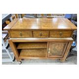 Bassett Flip Top Rolling Bar Cabinet