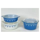 Pyrex Small "Snowflake Garland" Casserole Dishes