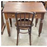 Antique Solid Wood Writing Desk & Chair