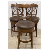 Leather Style Swivel Bar Stools