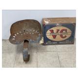 Vintage Tractor Seat & Fertilizer Advertisement