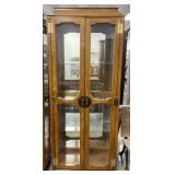 Vintage Wood & Glass Lighted Display Case