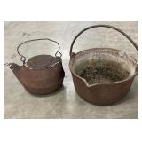 Cast Iron Tea Kettle & Bucket