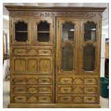 Country French Style Oak Curio/Gun Cabinet