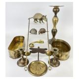 Brass Candlesticks & Armadillos