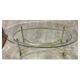 Hollywood Regency Style Oval Coffee Table