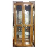 Vintage Wood & Glass Lighted Display Case