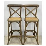 Rustic Wooden Counter Height Stools