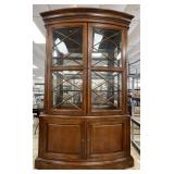 Georgian Style Bow Front Lighted China Cabinet