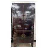 6.5 FT Antique Rouge De Chine Wedding Cabinet