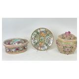Chinese Porcelain Famille Rose Covered Jar & More