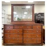 Wood Dresser w/ Beveled Mirror