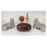 Vintage Kutani Vase, Lacquer Melon Box & More