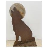 Metal Howling Wolf Silhouette