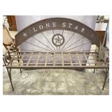 Texas Lone Star Wrought Iron Garden Bench