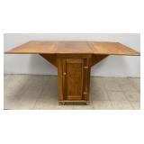 Solid Wood Drop Leaf Table w/ Storage Base
