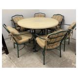 Vintage Style Green Wrought Iron Dining Table &