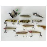 Vintage Hand Painted Wood Fishing Lures & More