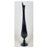 Fenton Black Amethyst Mid Century Swung Vase