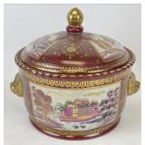 Vintage Oriental Porcelain Tureen w/ Boar Head