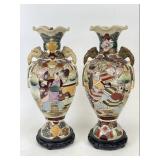 Japanese Satsuma Ceramic Vase Lamps