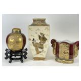 Hand Painted Gilded Vases