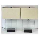 Fillable Glass Block Table Lamps