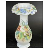 Vintage Hand Painted Milk Glass Vase