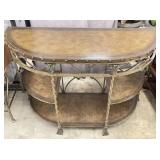 Metal Frame Demilune Console Table