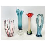 Murano Hand Blown Art Glass Vases & More