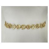 14 KT Bi Color Heart Bracelet