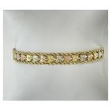 Tri Color 14KT Heart Bracelet